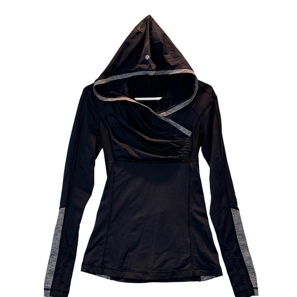 Lululemon Run For Your Life Hoodie Womens XS Black Training Gym Pullover Active